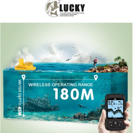 Эхолот с литиевой батареей Lacky FF718Li два трансдюсера, 3в1