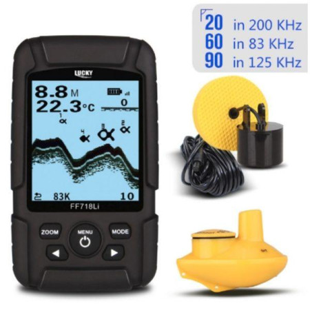 Эхолот с литиевой батареей Lacky FF718Li два трансдюсера, 3в1