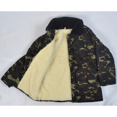 Камуфляжный зимний бушлат на искусственной овчине