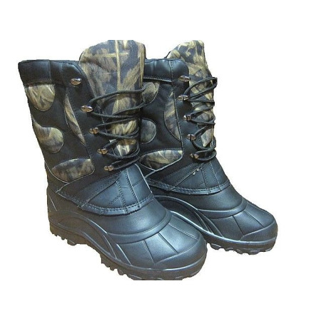 Сапоги непромокаемые с камуфляжными вставками на шнурке