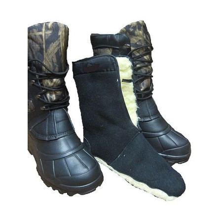 Сапоги непромокаемые с камуфляжными вставками на шнурке