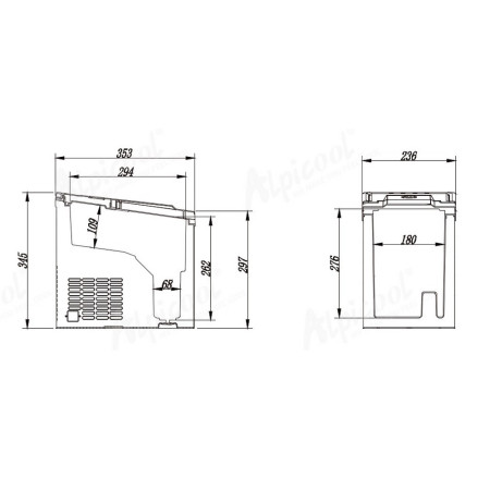 Портативный ледогенератор Alpicool ICE16. Питание 12, 24, 220В