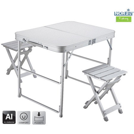 Складной стол+2 стула Norfin Boren (Премиум)