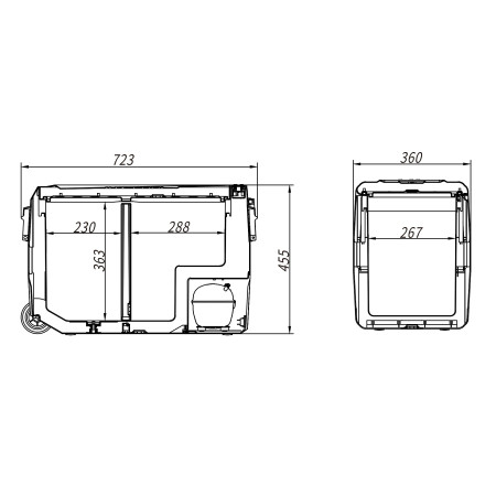 Компрессорный автохолодильник Alpicool T50 (двухкамерный, 50 литров). Режим работы до -20 ℃. Питание 12, 24, 220 вольт Компрессорный автохолодильник Alpicool T50 (двухкамерный, 50 литров). Режим работы до -20 ℃. Питание 12, 24, 220 вольт