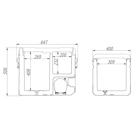 Компрессорный автохолодильник Alpicool TW45. Двухкамерный. Охлаждение до -20 ℃. Питание – 12, 24, 220 вольт