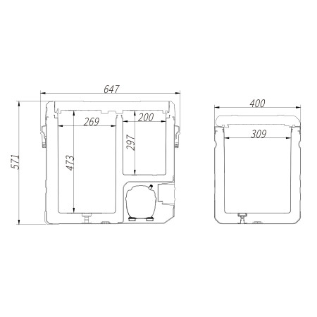 Компрессорный автохолодильник Alpicool TW55. Двухкамерный. Охлаждение до -20 ℃. Питание – 12, 24, 220 вольт