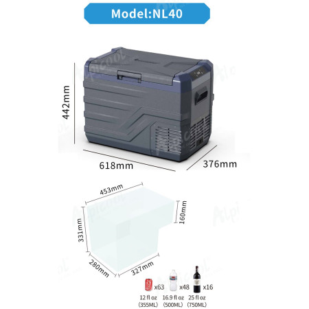 Компрессорный автохолодильник Alpicool NL40 (35 литров, LG Compressor). До -20℃, (12, 24, 220 вольт) Компрессорный автохолодильник Alpicool NL40 (35 литров, LG Compressor). До -20℃, (12, 24, 220 вольт)