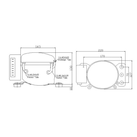 Компрессор для автохолодильника 12/24 Вольт Anuodan ZH45G (R-134a, DC12V, DC24V)
