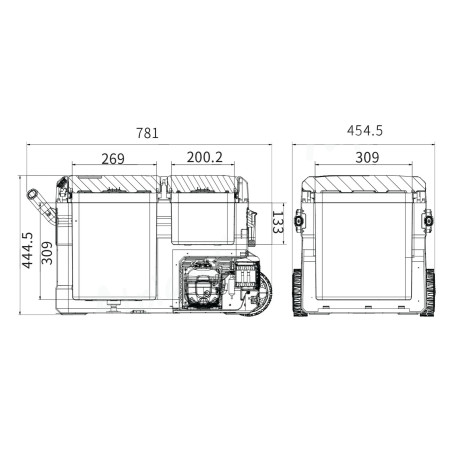 Компрессорный автохолодильник Alpicool TGBSW35 (LG). 38 литров. Двухкамерный. До -20℃. (12, 24, 220 вольт)