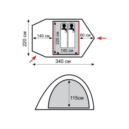 Универсальная палатка  COLIBRI  PLUS  2  (V2)