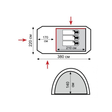 Универсальная палатка Octave 3 (V2) Универсальная палатка Octave 3 (V2)