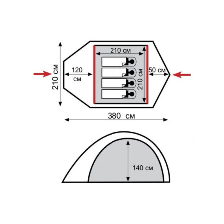 Универсальная палатка  Space 4 (V2)
