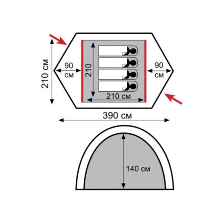 Экспедиционная палатка Rock 4 (V2)