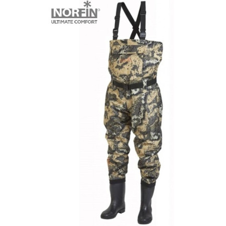 Полукомбинезон забродный Norfin Rapid Camo (Вейдерсы сапогами 14000мм)
