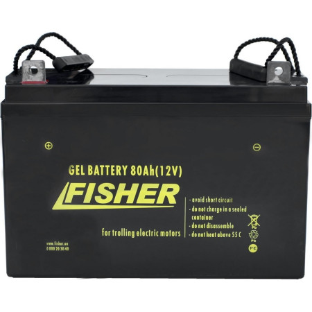 Лодочный электромотор для троллинга Fisher 55 + два аккумулятора Gel 80Ah