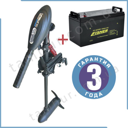 Лодочный электромотор для троллинга  Haswing Osapian 40Lbs черный 12В + гель Fisher 100Ah